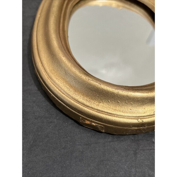 Gold Gilt Ornate Plaster Wall Mirror Rococo Baroque Style Oval Small Vintage - Picture 2 of 16